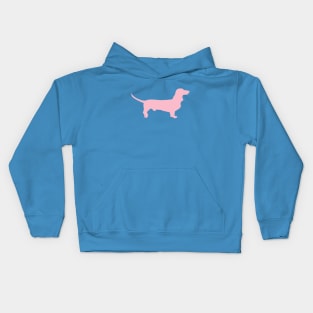 Pink Dachshund Silhouette Kids Hoodie